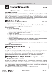 Guide de l'&eacute;preuve orale DELF A1