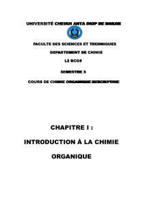 Introduction &agrave; la chimie organique descriptive