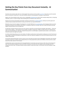 AI Summarization: Instant Key Points from Documents