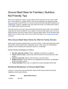 Ground Beef Stew for Families: Nutrition & Kid-Friendly Tips