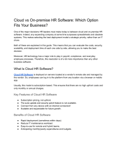 Cloud vs On-Premise HR Software: Which Is Best for Your Business?