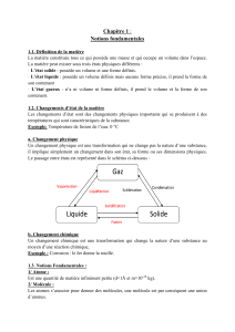 Notions fondamentales de la chimie