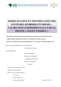 Mod&eacute;lisation et optimisation des syst&egrave;mes hybrides PV/diesel