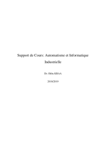Support de Cours : Automatisme et Informatique Industrielle