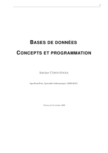 Manuel sur les bases de donn&eacute;es : Concepts et Programmation