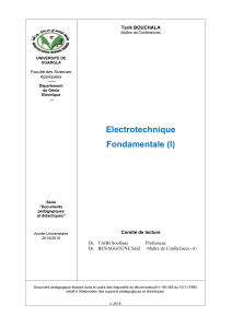 Electrotechnique Fondamentale (I) - Cours Universitaire