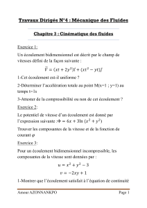 Exercices de Cin&eacute;matique des Fluides