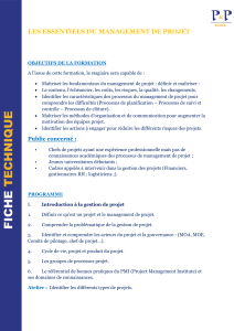 Formation Management de Projet: Objectifs et Programme