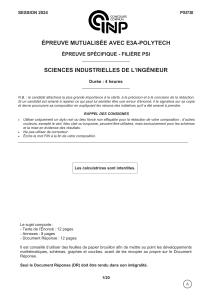 &Eacute;preuve PSI7SI Sciences Industrielles de l'Ing&eacute;nieur 2024