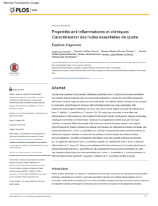 Propri&eacute;t&eacute;s anti-inflammatoires des huiles essentielles d'agrumes
