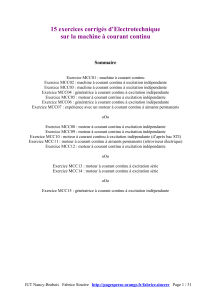 15 Exercices Corrig&eacute;s sur les Machines &agrave; Courant Continu