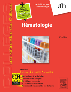 H&eacute;matologie: R&eacute;f&eacute;rentiel pour les ECN