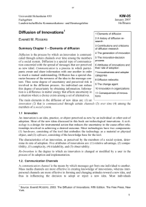 Diffusion of Innovations Summary - Everett Rogers