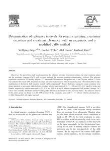 Reference Intervals for Creatinine: Enzymatic vs Modified Jaff&eacute; Method