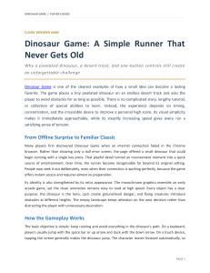 Dinosaur Game Player's Guide: Simple Runner Strategies