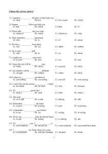 English Grammar Multiple Choice Test