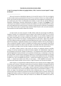 Commentaire de texte Candide Voltaire