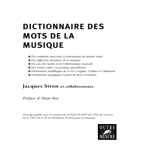 Dictionnaire des mots de la musique | Jacques Siron