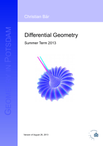 Differential Geometry Lecture Notes by Christian B&auml;r