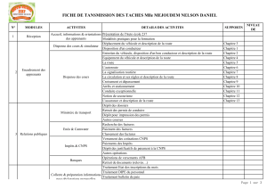 Fiche de transmission des t&acirc;ches - Auto &eacute;cole 237