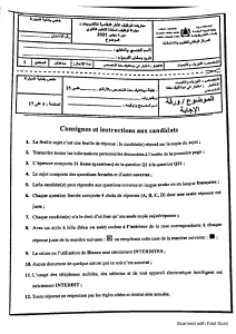 Exam Instructions for Candidates 2021