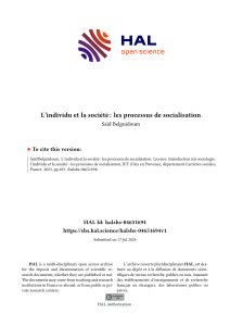 Cours de sociologie : processus de socialisation