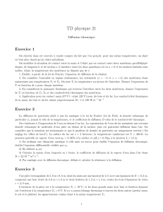 TD Physique 21 : Diffusion Thermique - Exercices & Solutions