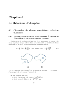 Chapitre 6 : Le th&eacute;or&egrave;me d'Amp&egrave;re &ndash; Circulation du champ magn&eacute;tique
