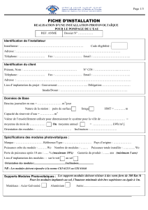 Fiche d'installation photovolta&iuml;que pour pompage d'eau - ANME