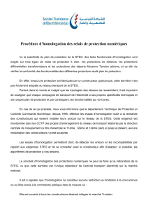 Proc&eacute;dure d'homologation des relais de protection num&eacute;riques STEG