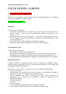 Guide d'audit financier : cycle des ventes et clients