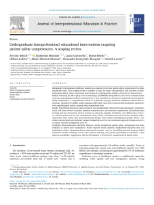 Undergraduate Interprofessional Education for Patient Safety: A Scoping Review
