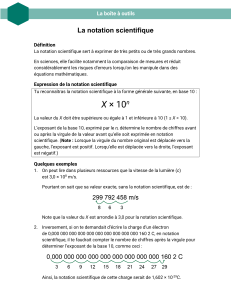 Notation scientifique : D&eacute;finition et exemples