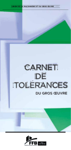 Carnet de tol&eacute;rances du gros &oelig;uvre 2020 - Tolerances construction