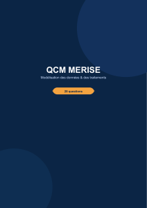 QCM Merise : Mod&eacute;lisation des donn&eacute;es et traitements