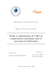 &Eacute;tude et optimisation de la compensation m&eacute;canique dans la fabrication