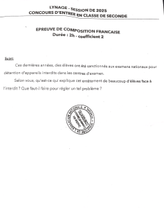 2025 French Composition Exam: Prohibited Devices in Exams