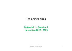 Acides gras - BCH210 Harmattan 2022-2023