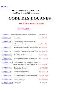 Code des Douanes Alg&eacute;rien 1979-2002