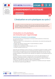 Evaluation arts plastiques