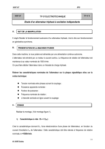 TP &Eacute;lectrotechnique : &Eacute;tude d'un alternateur triphas&eacute;