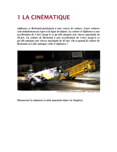 Cin&eacute;matique : Course de voitures et &eacute;quations du mouvement
