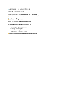 Actividades de Presentaci&oacute;n en Espa&ntilde;ol &ndash; Cuaderno