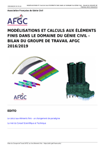 Mod&eacute;lisations et calculs aux &eacute;l&eacute;ments finis en g&eacute;nie civil - Bilan AFGC 2016/2019