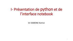 Pr&eacute;sentation de Python et de l'interface Jupyter Notebook