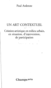 Un Art Contextuel : Cr&eacute;ation Artistique en Milieu Urbain