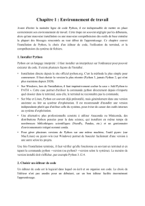 Chapitre 1 : Environnement de travail Python