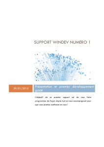 Support WinDev 1 : Tutoriel de D&eacute;veloppement Guid&eacute;