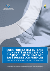 Guide pour mise en place syst&egrave;me GRH comp&eacute;tences douanes