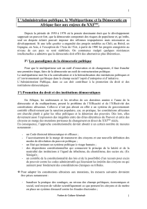 Administration publique, multipartisme et d&eacute;mocratie en Afrique